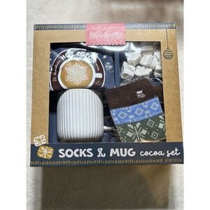 Socks And Mug Cocoa Set Winter Socks Marshmallows Mug Set